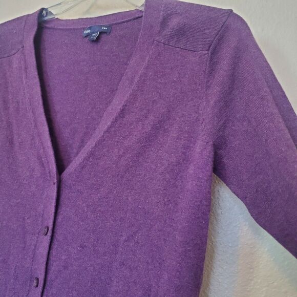 Vintage GAP Cardigan Sz S Cotton Nylon Acrylic Purple Button Up - Picture 7 of 16